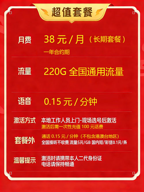 图片[2]-联通流量王38元220G+首充100元【仅发广东省惠州市】-卡七七